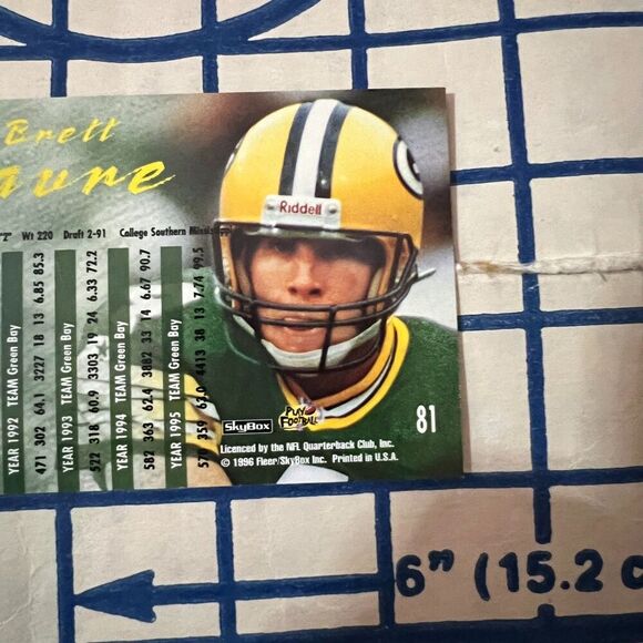 1996 Skybox Impact Rookies BRETT FAVRE ALL-TIME IMPACT ROOKIE #81 HOF Packers - Picture 4 of 8